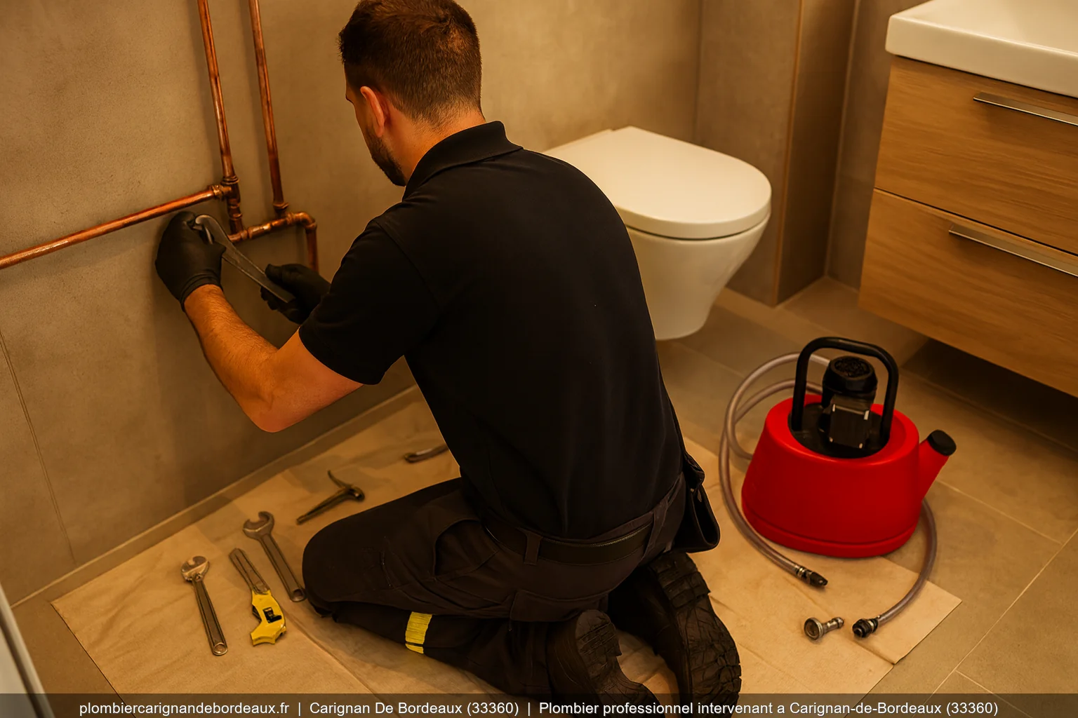 Plombier professionnel intervenant a Carignan-de-Bordeaux (33360)