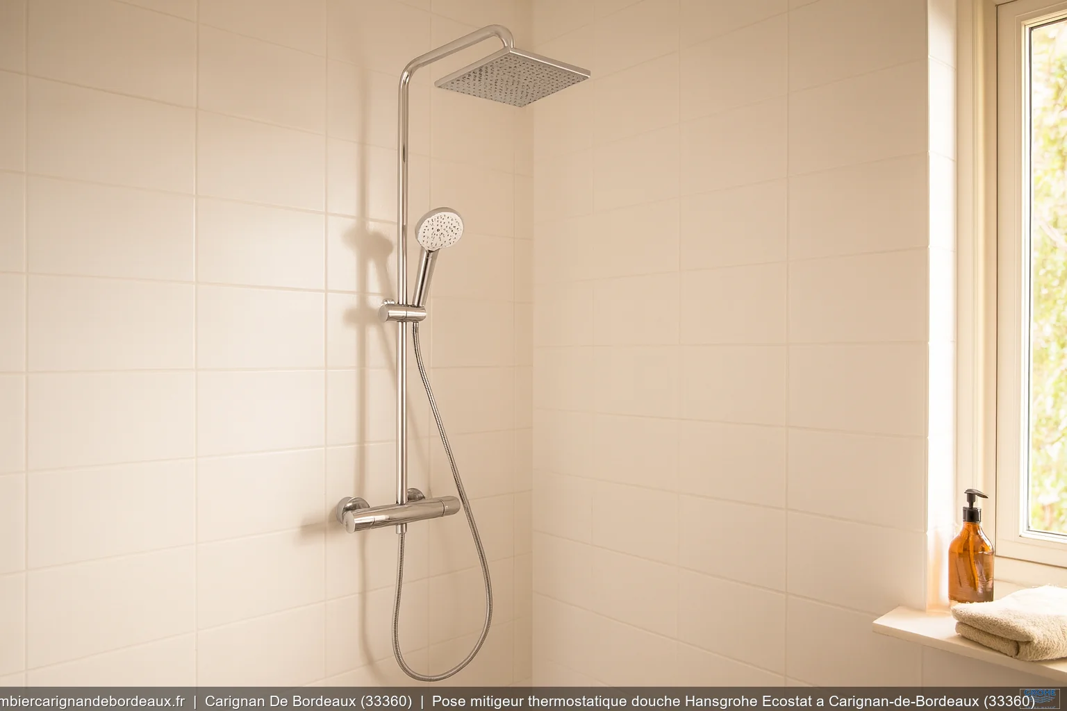 Pose mitigeur thermostatique douche Hansgrohe Ecostat a Carignan-de-Bordeaux (33360)